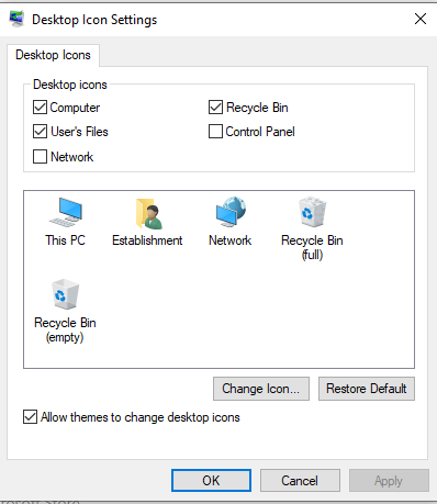 window icon setting